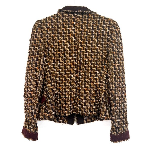 Prada Brown Tweed 3 snap Blazer Size 42 - Picture 3 of 14